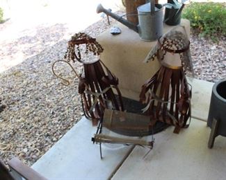 Metal yard art - Mary, Joseph and baby Jesus