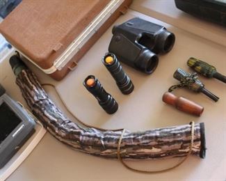 Duck calling equipment, Bushnell binoculars