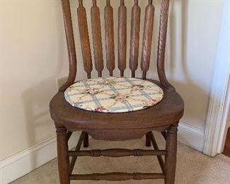 #119 Vintage Eastlake carved oak chair - $35