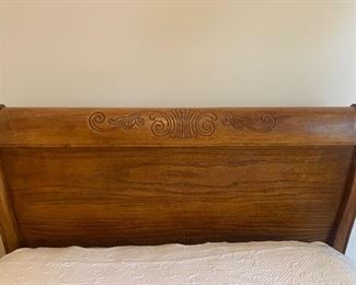 #120 French sleigh bed, solid wood  $295 