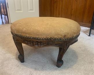 #126 Antique carved foot stool $85