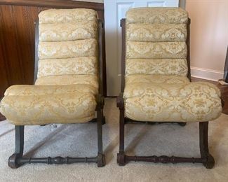 #125 Antique English mahogany half size children’s/nursing chairs $380 pair