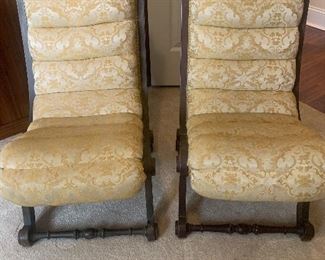 #125 Antique English mahogany half size children’s/nursing chairs $380 pair