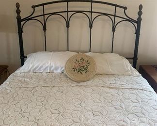 #129 Queen metal bed with mattress $175