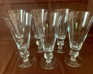#171 Set of 6 stemmed fluted glasses $12