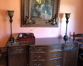 Antique buffet 63"W x 22"D x 36"H - $350    Buffet located in Berwyn.   Call or text Joanne at 708-890-4890 to schedule your appointment to view and purchase now!