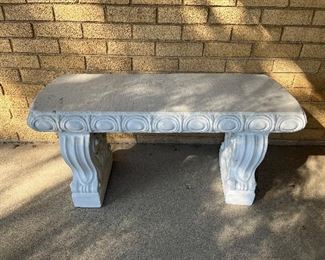 Cement garden bench