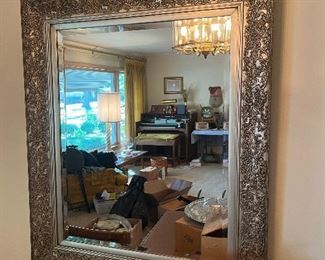 Framed wall mirror