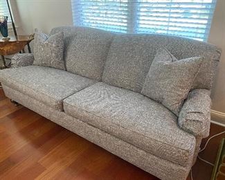 Ethan Allen gray couch less than 5 years old! 88"W x 40"D x 35"H - $700     Item located in St. Charles.  Call or text Joanne at 708-890-4890 to view and purchase!