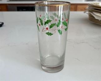 (8) Lenox "Holly Berry" glasses