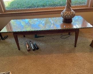 Mid-Century Modern coffee table with glass top