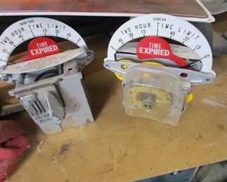 Vintage parking meters