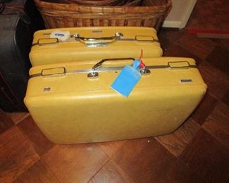 Vintage yellow luggage