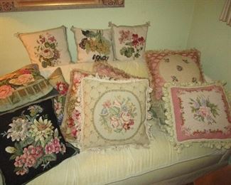 Vintage needlepoint pillows