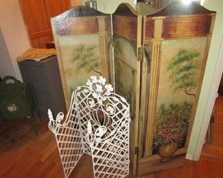 Fireplace screen and painted wall divider