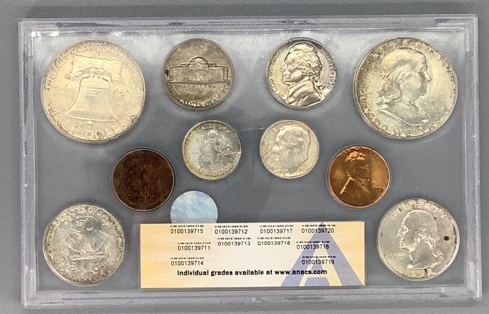 1958-D Double Mint Set ANACS MS 65