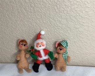 Miniature Annalee Santa & Chipmunks