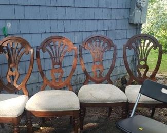 Dining chairs - good condition.  Seats can be recovered.