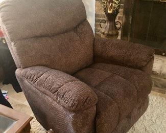 Brown fabric recliner