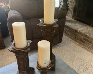 Several candle holders