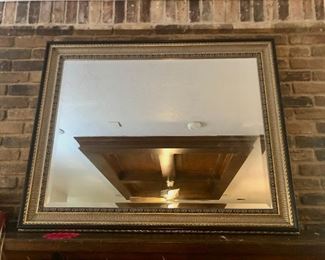 Large silver tone framed mirror