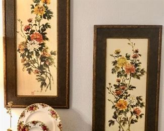 Pair of oriental inspired florals