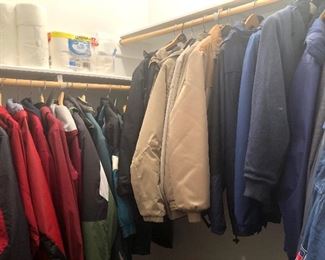 Two closets of jackets