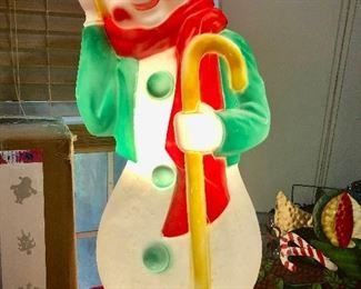 Vintage blow mold snowman