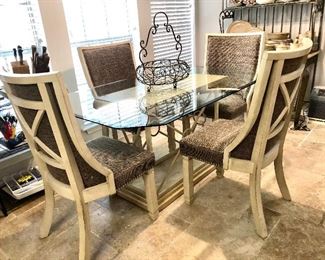Cream breakfast/dining set with 4 chairs