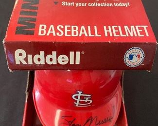 Stan Musial Autographed Baseball Helmet