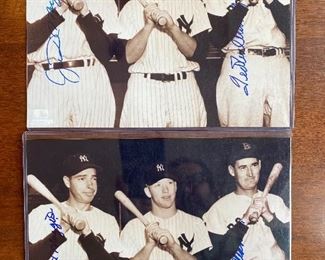 Joe Dimaggio and Ted Williams autographed pictures