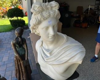 P. Bazzanti White Marble Bust of Apollo Bevedere