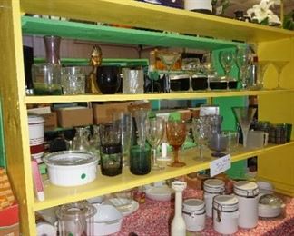canisters, casseroles, dishes, stemware