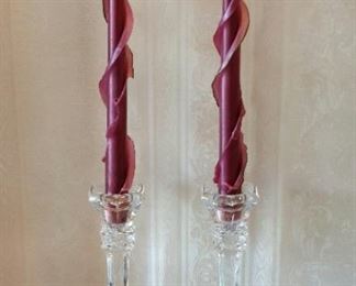 Pair of Crystal Candle Holders 