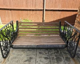 Wrought Iron Patio Bench 