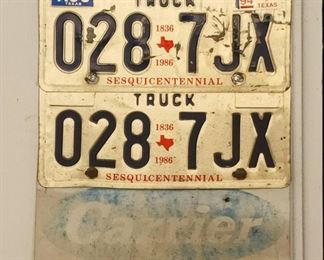 Old Texas License Plates