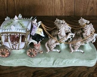 Porcelain Horse Carriage 