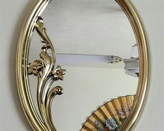 Gold Floral Wall Mirror 