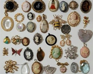 Collection of Pendants, Pin/ Brooches 