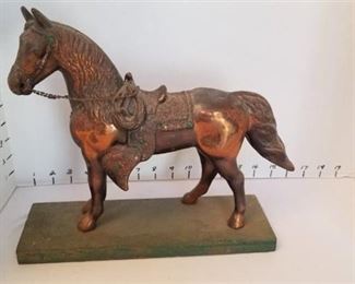 Copper horse lamp