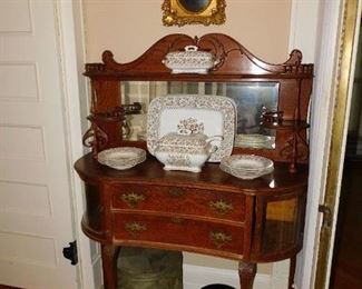 Unique Curio/Server with Mirror 