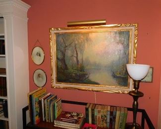 George Thompson Pritchard UNIQUE Swamp/Marsh Oil on Canvas Painting 