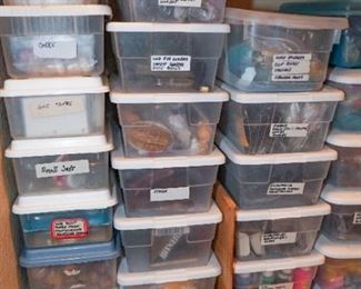 More totes of ribbon, fabric, and more