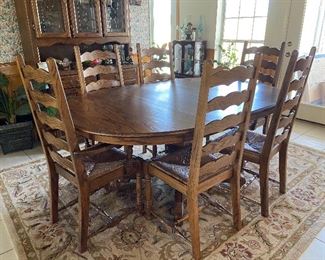 Dining Table & Chairs, rug