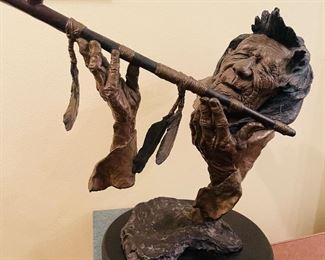 Solid Bronze Sculpture
By Mark Hopkins on Turntable & Pedestal
“Grandfather’s Prayer”