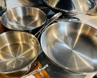 Large Collection of Stainless Steel Cookware - Some Calphalon 