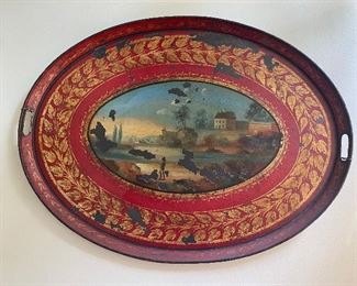 Restored tole tray hung as art-a really nice piece