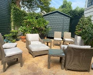 Great set of Restoration Hardware patio furniture. All pieces with cushions and covers. Perfect condition 