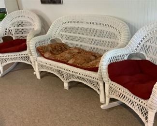 Wicker Rockers and Settee