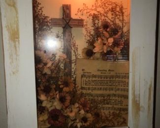 Lighted, musical shadow box- plays “Amazing Grace”